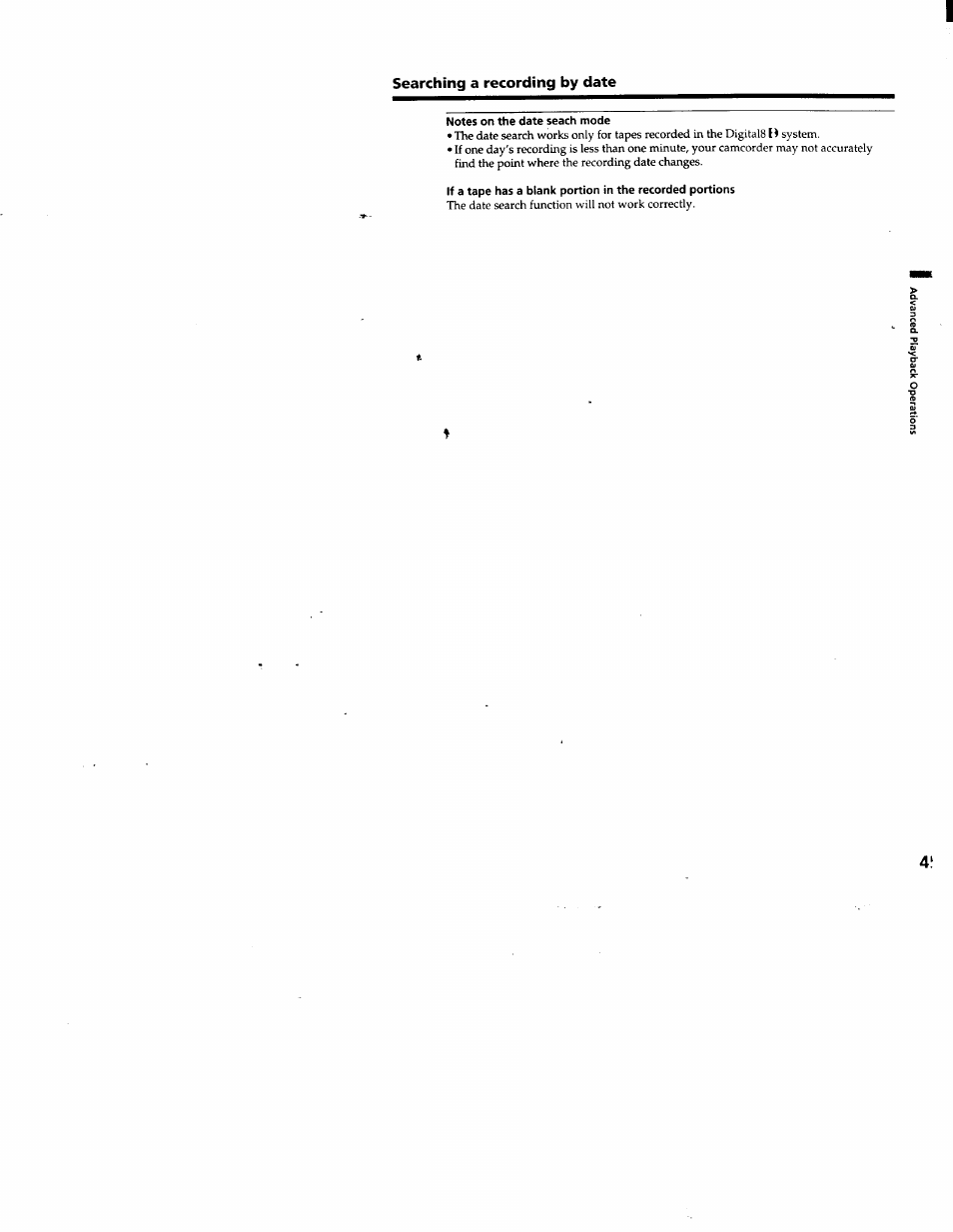 Searching a recording by date | Sony DCR-TRV103 User Manual | Page 45 / 84
