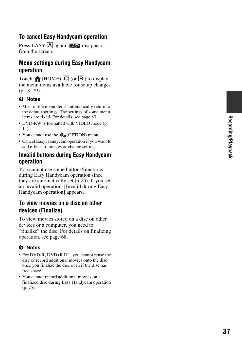 Sony DCR-DVD850 User Manual | Page 37 / 159