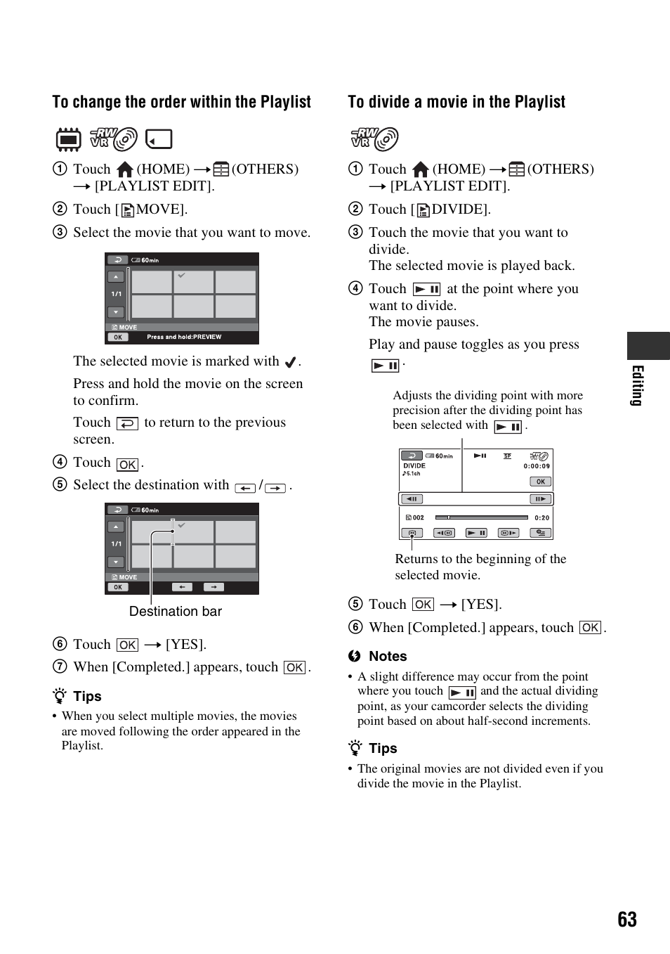 Sony DCR-DVD850 User Manual | Page 63 / 159