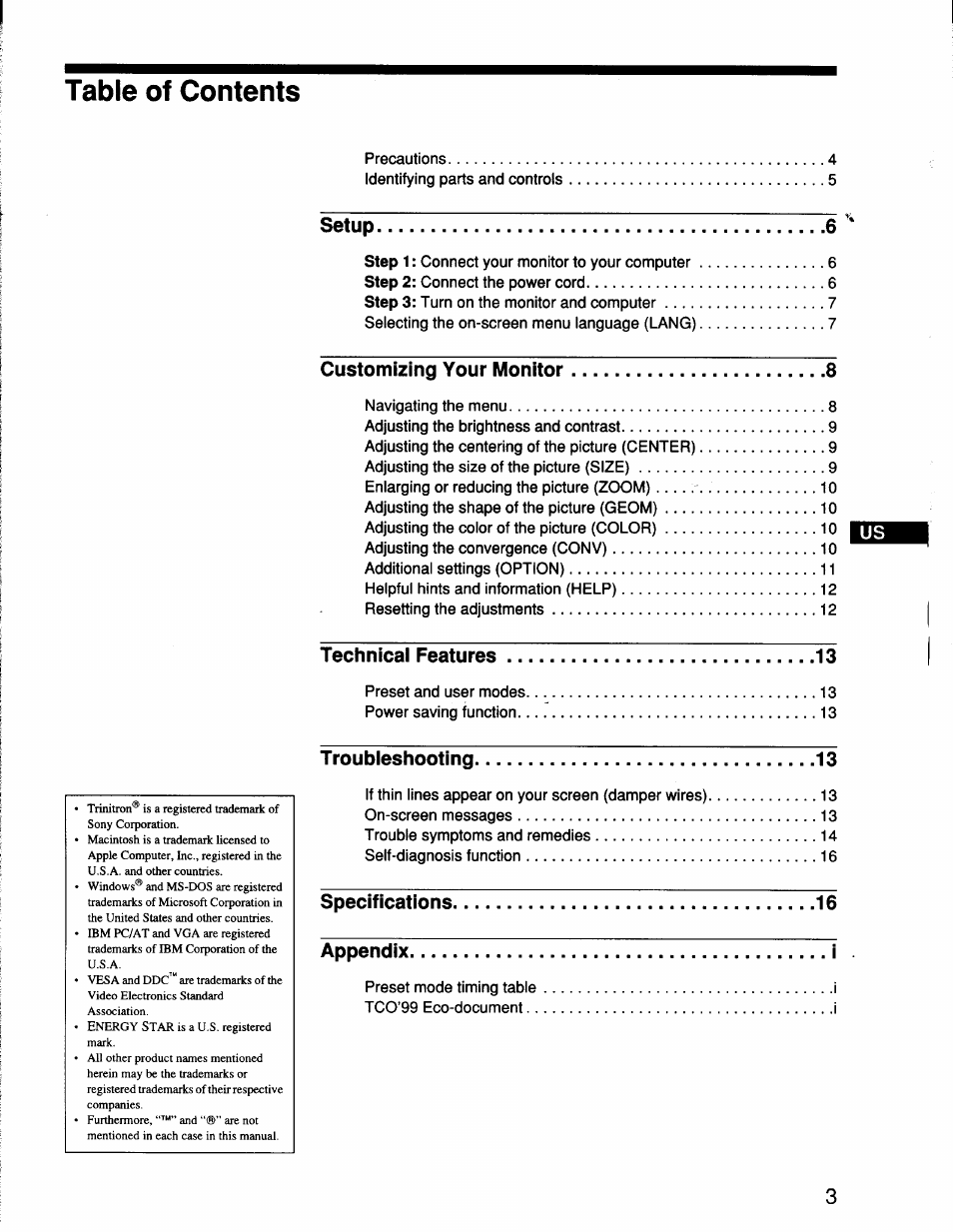 Sony CPD-G200 User Manual | Page 3 / 61