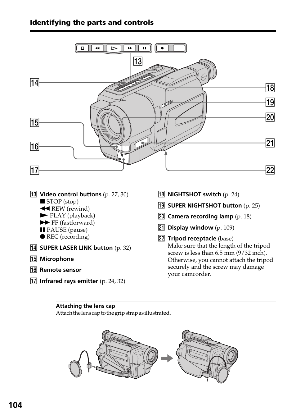 Qd qj qg qh ws wa ql w; qk qf | Sony DCR-TRV130 User Manual | Page 104 / 112