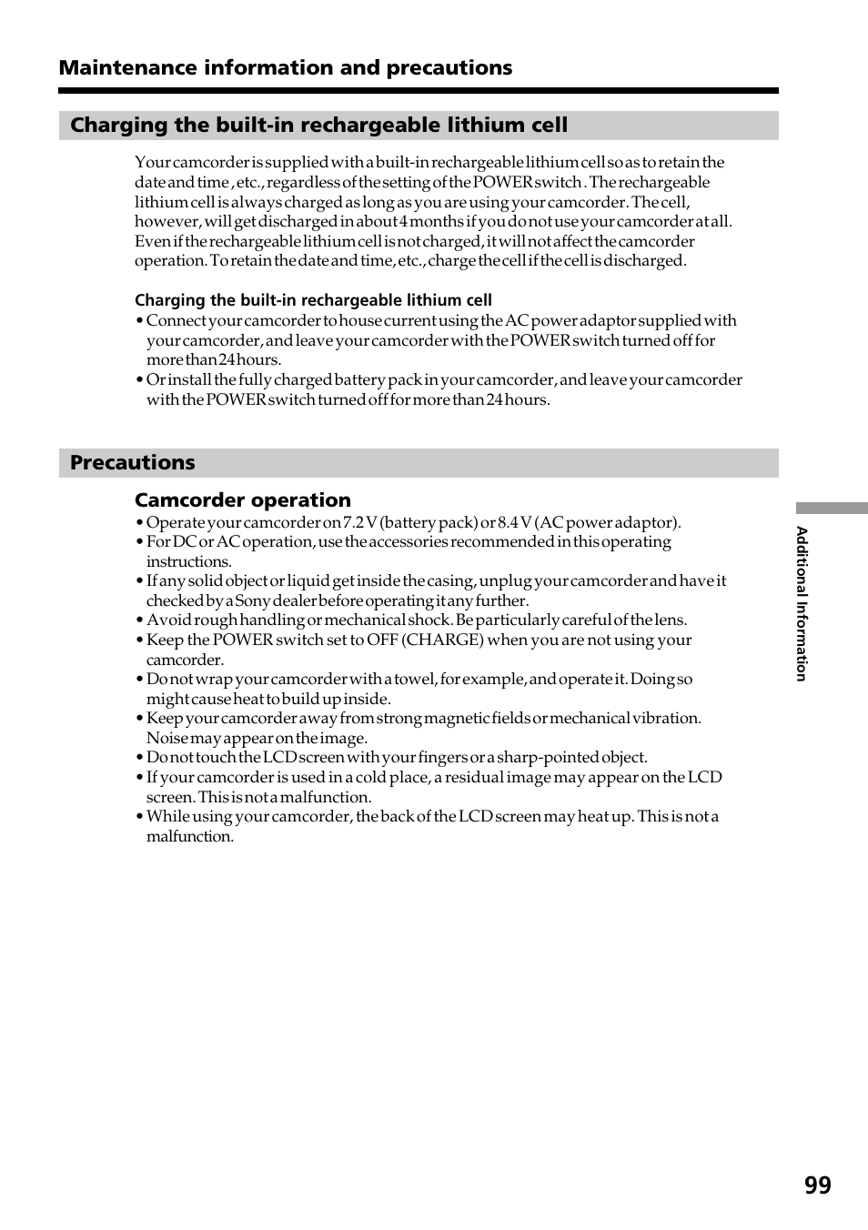 Sony DCR-TRV130 User Manual | Page 99 / 112