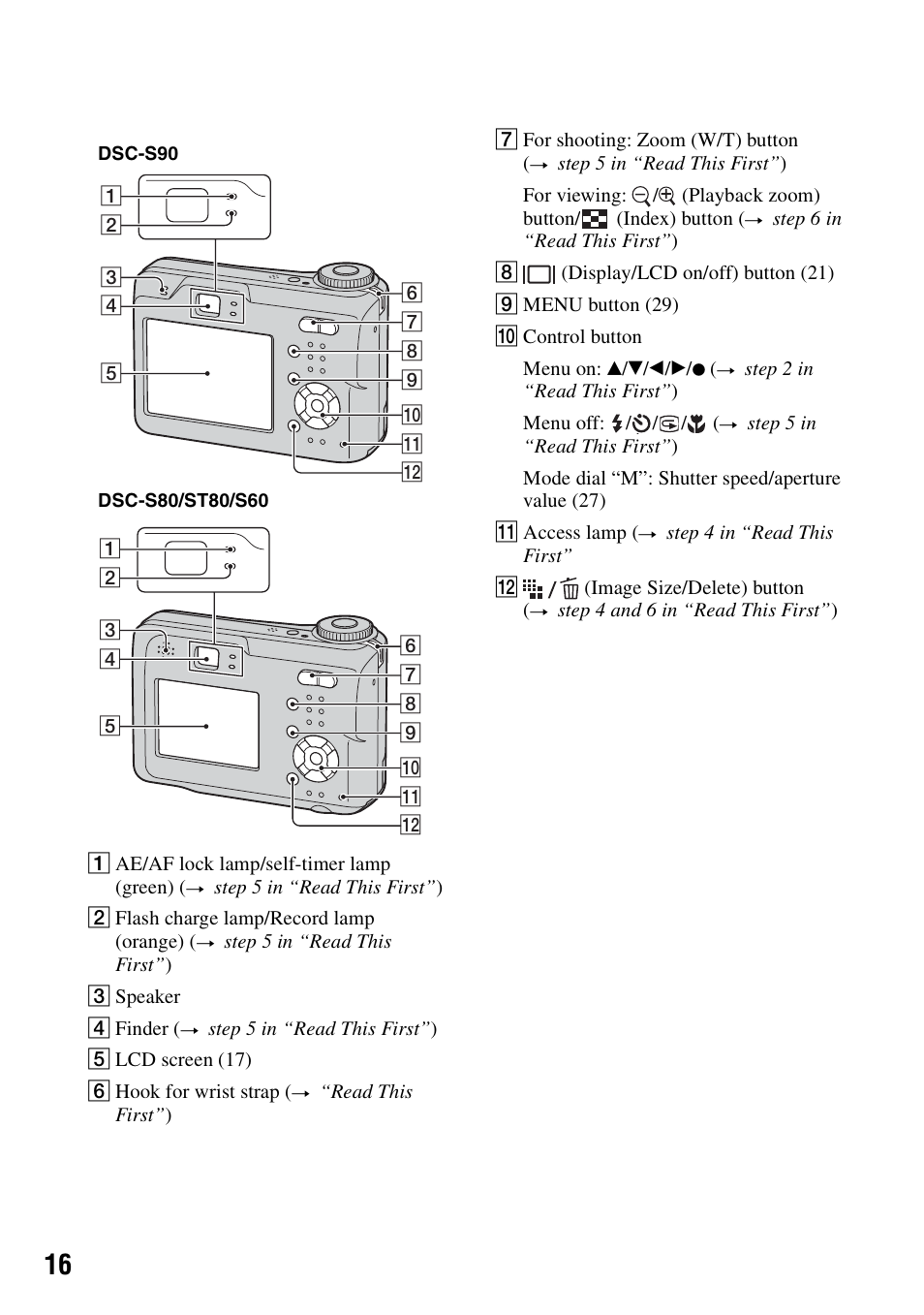 Sony DSC-S90 User Manual | Page 16 / 103