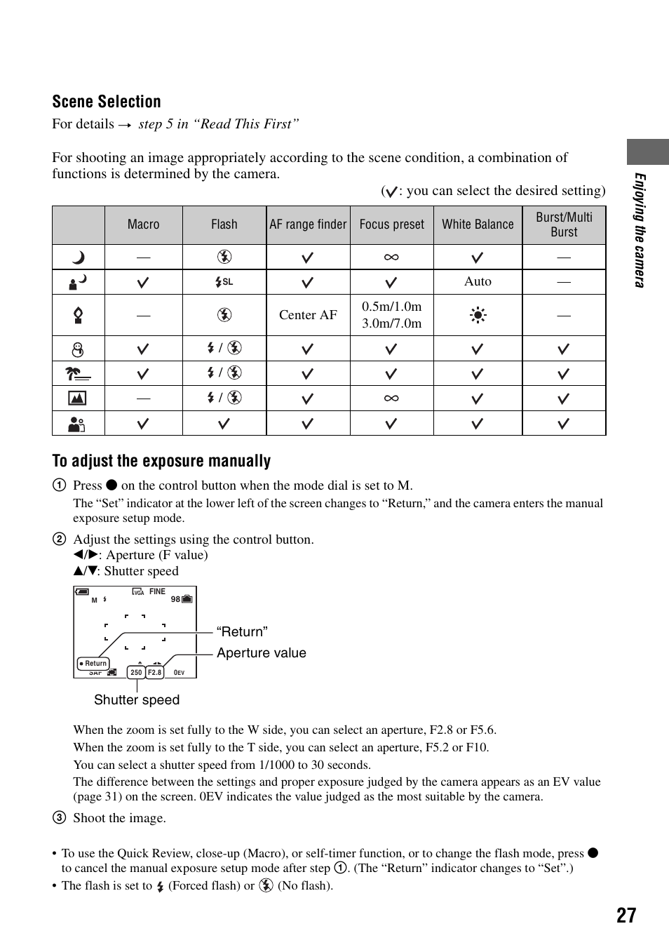 Scene selection | Sony DSC-S90 User Manual | Page 27 / 103