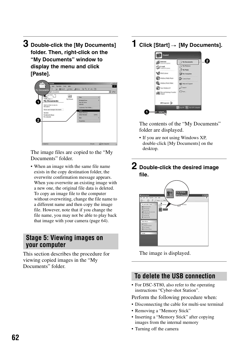 Stage 5: viewing images on your computer | Sony DSC-S90 User Manual | Page 62 / 103