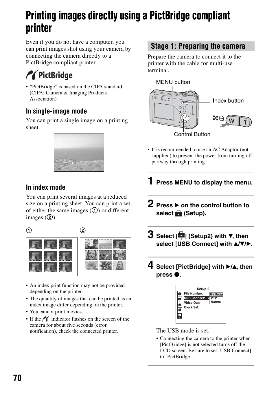 Ge 70, Stage 1: preparing the camera | Sony DSC-S90 User Manual | Page 70 / 103