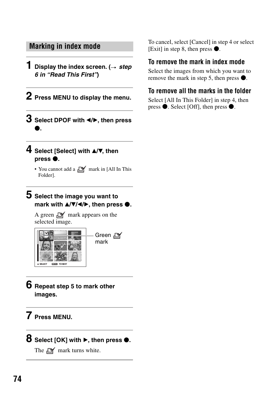 Sony DSC-S90 User Manual | Page 74 / 103