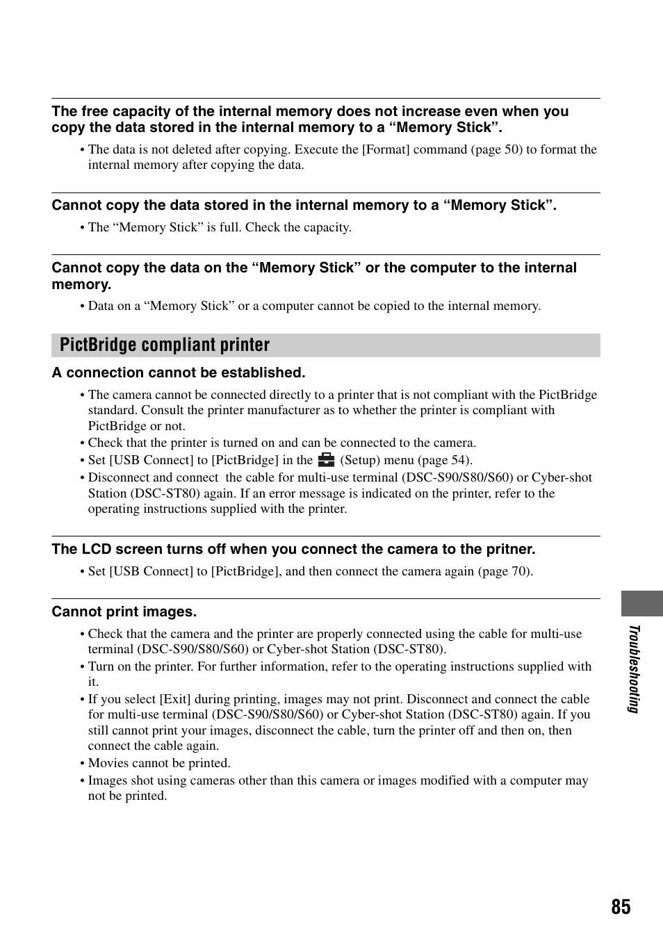 Pictbridge compliant printer | Sony DSC-S90 User Manual | Page 85 / 103