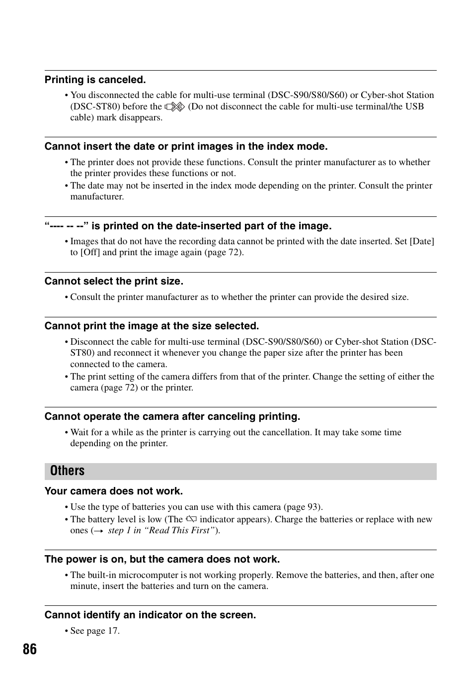 Others | Sony DSC-S90 User Manual | Page 86 / 103