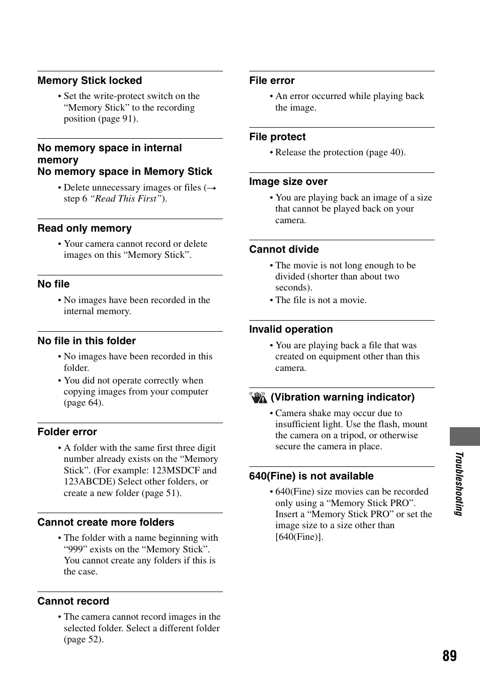 Sony DSC-S90 User Manual | Page 89 / 103