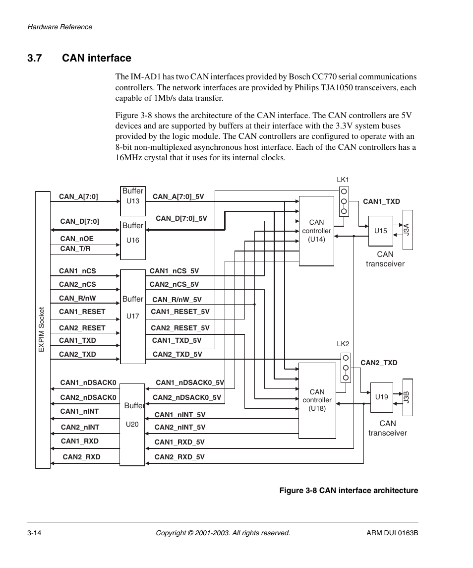 7 can interface, Can interface -14 | ARM IM-AD1 User Manual | Page 38 / 92