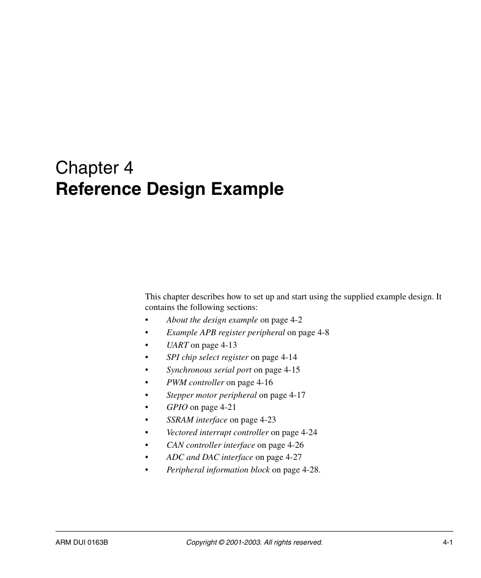 Reference design example, Chapter 4, Chapter 4 reference design example | ARM IM-AD1 User Manual | Page 47 / 92