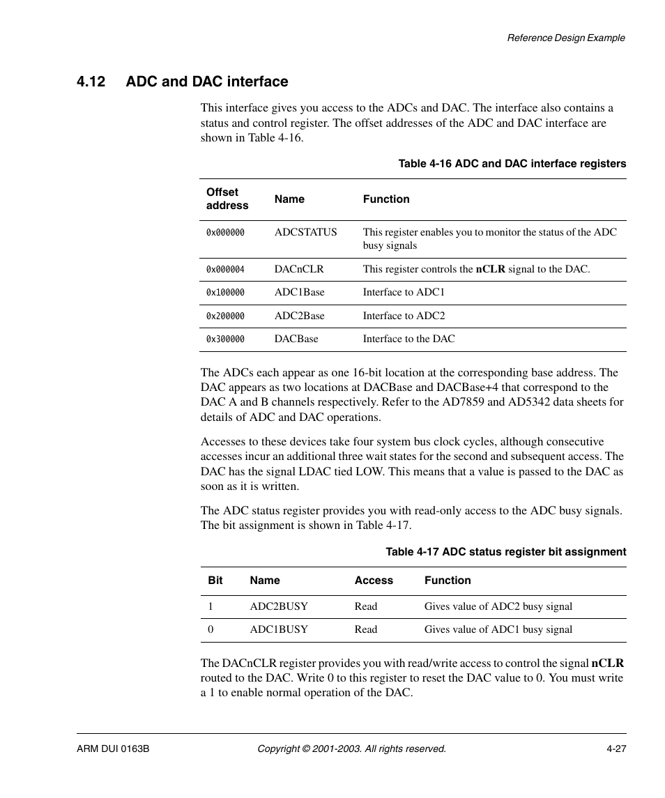 12 adc and dac interface, Adc and dac interface -27 | ARM IM-AD1 User Manual | Page 73 / 92