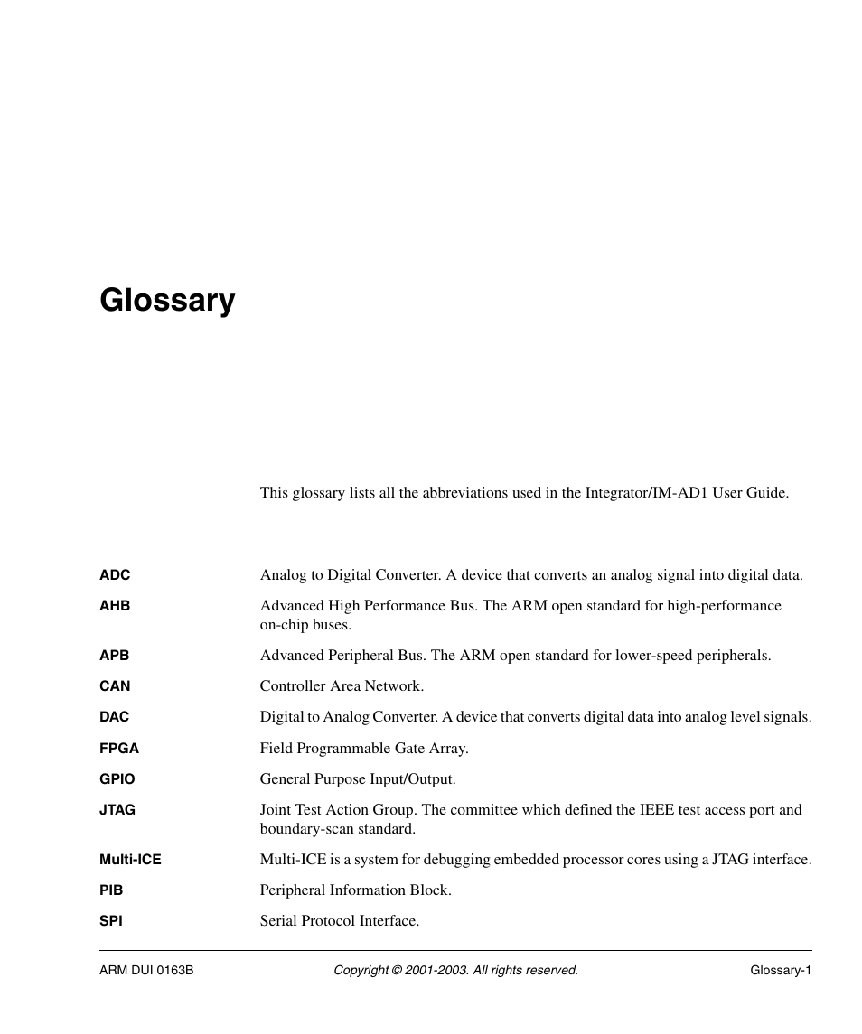 Glossary | ARM IM-AD1 User Manual | Page 89 / 92