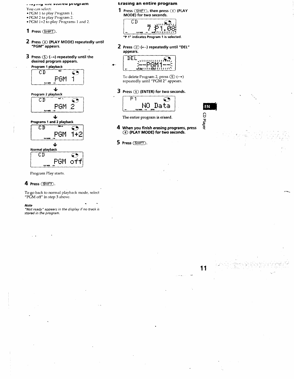 Ho data, Baim | Sony CDX-C880 User Manual | Page 11 / 38