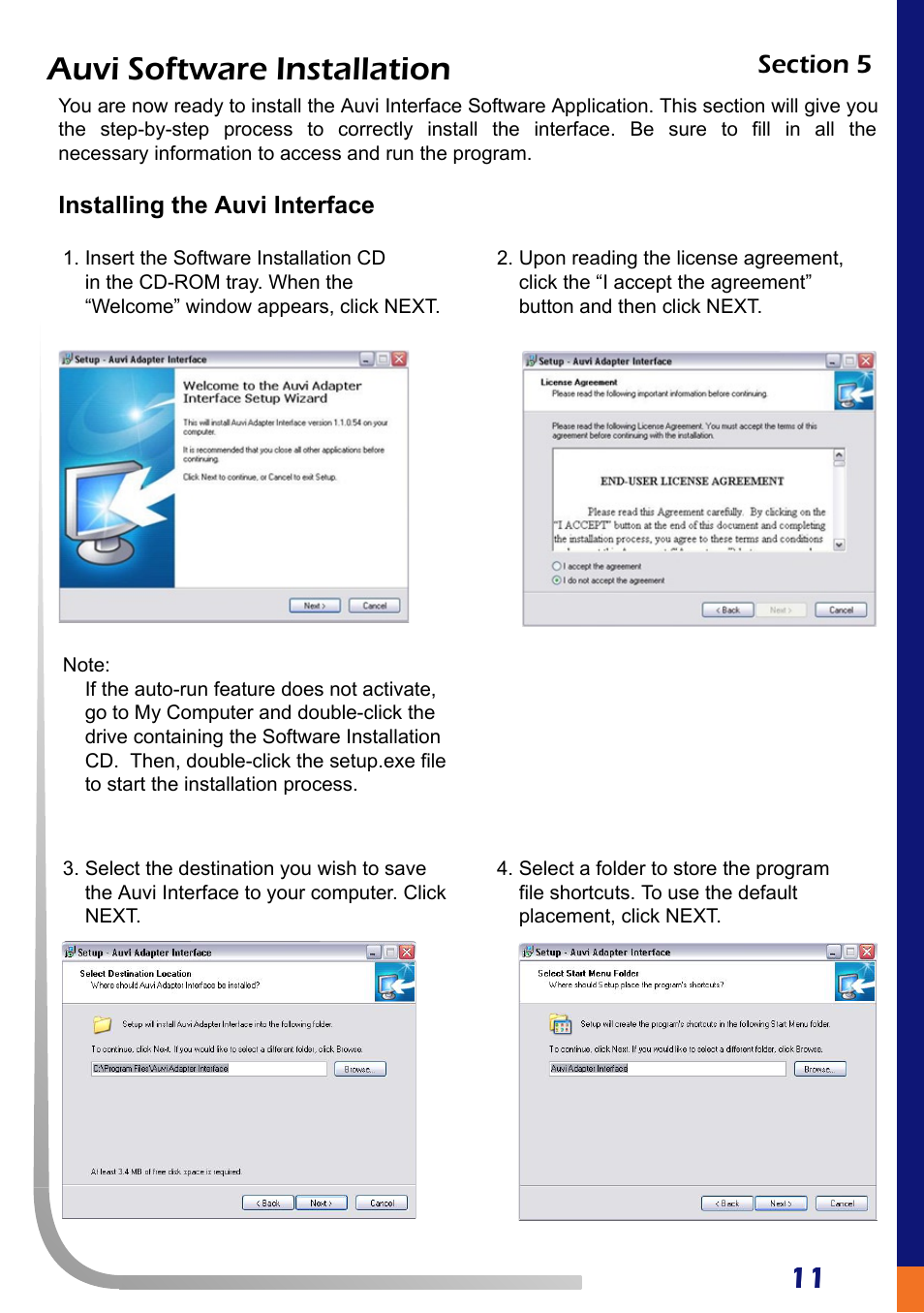 Auvi software installation | AUVI Technologies WIP20S User Manual | Page 13 / 19