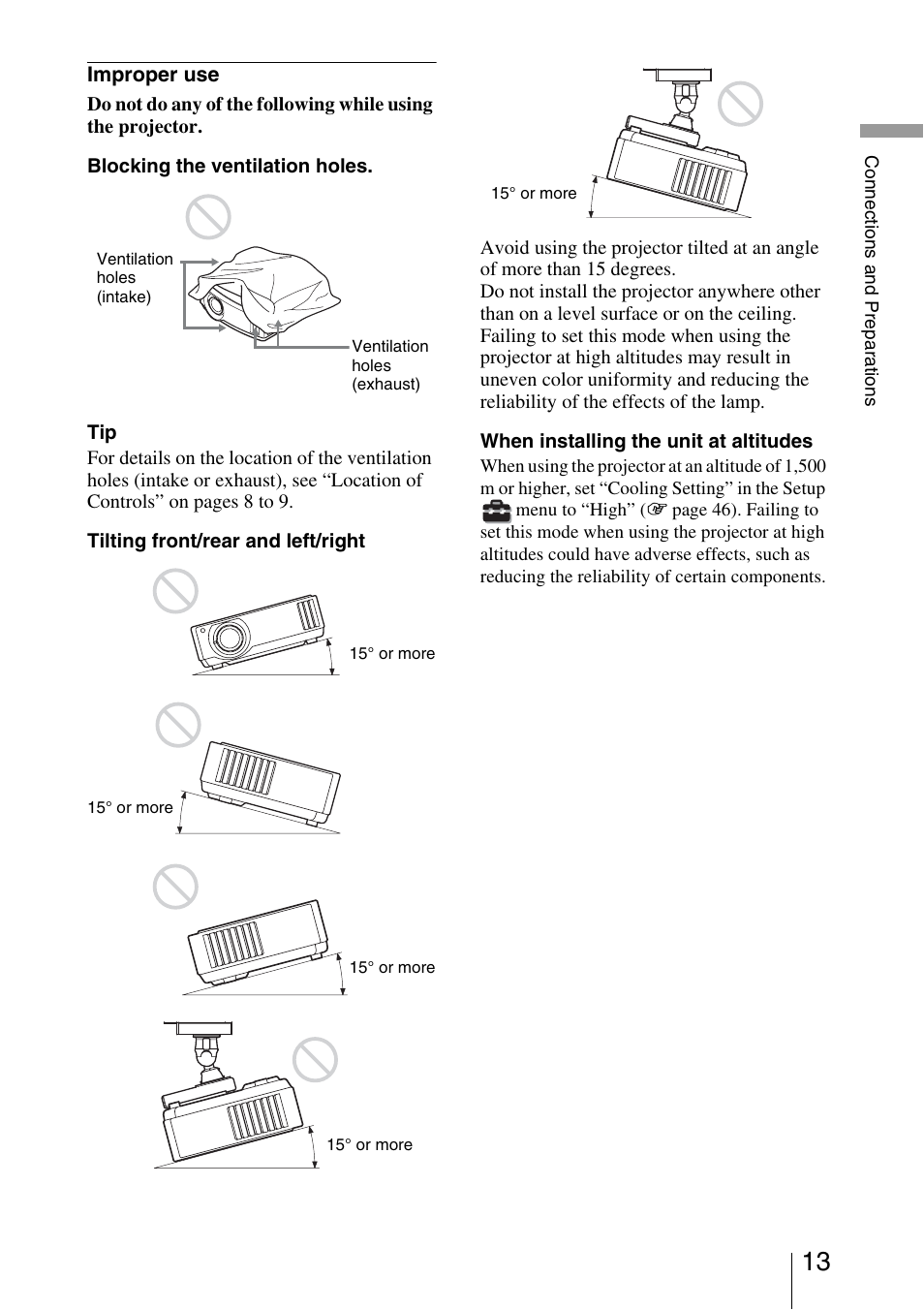 Sony VPL-AW15 User Manual | Page 13 / 76