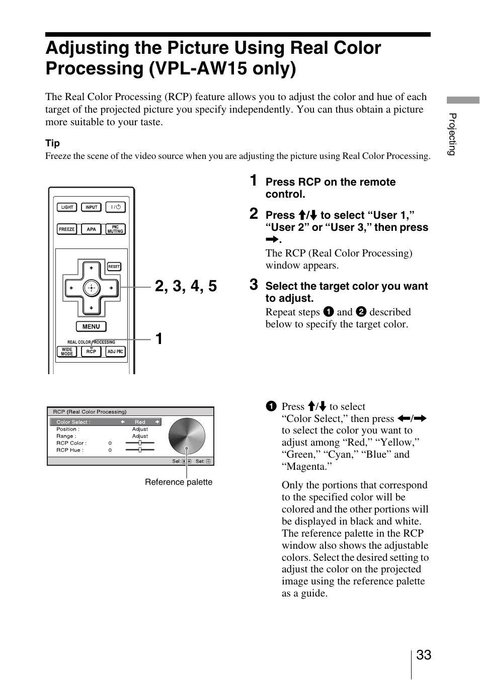 Sony VPL-AW15 User Manual | Page 33 / 76