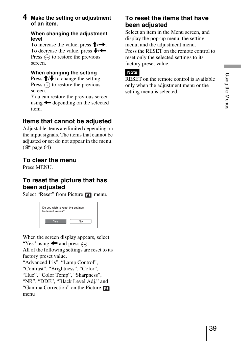 Sony VPL-AW15 User Manual | Page 39 / 76