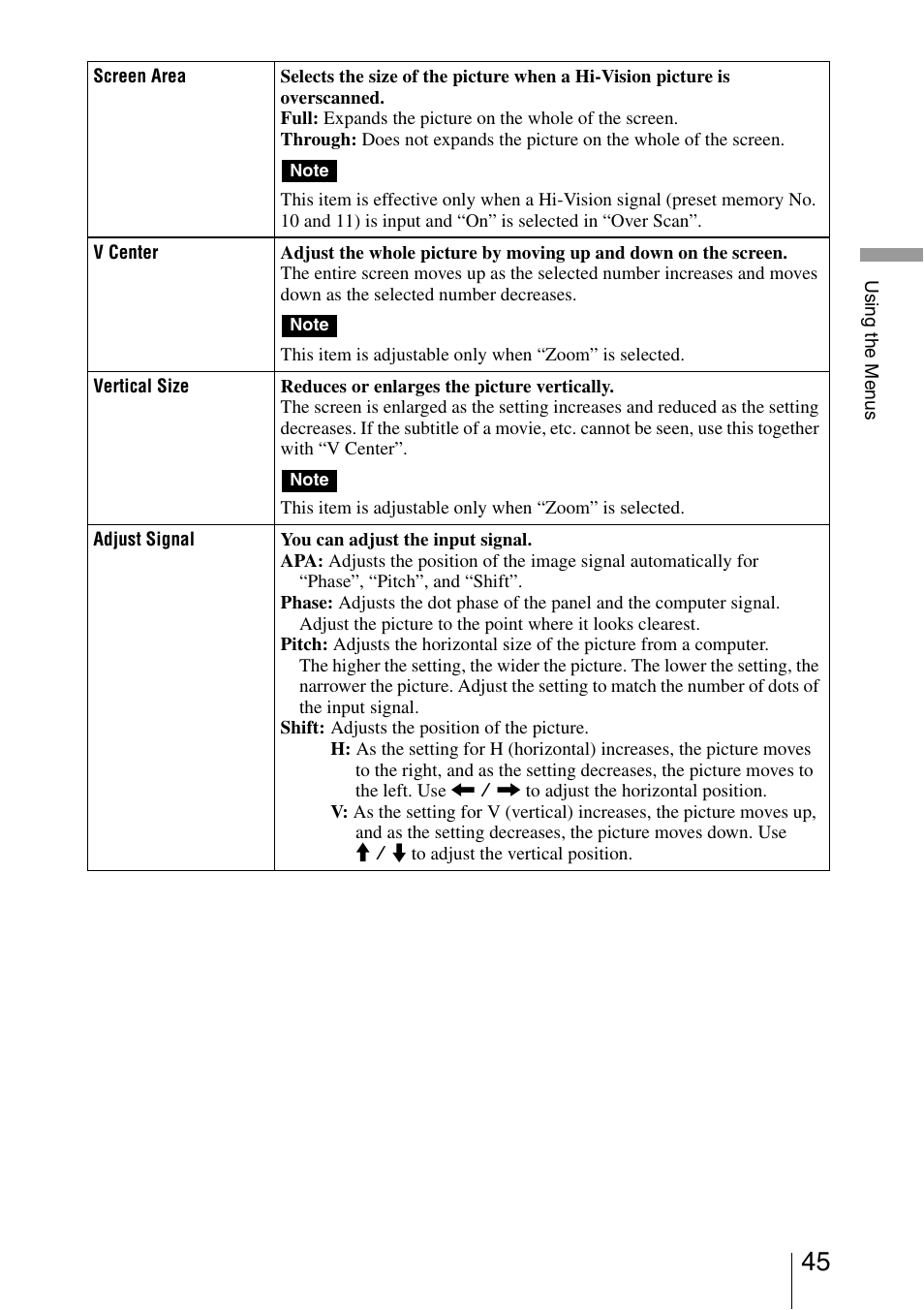 Sony VPL-AW15 User Manual | Page 45 / 76