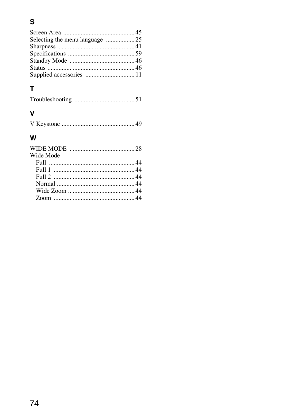 Sony VPL-AW15 User Manual | Page 74 / 76