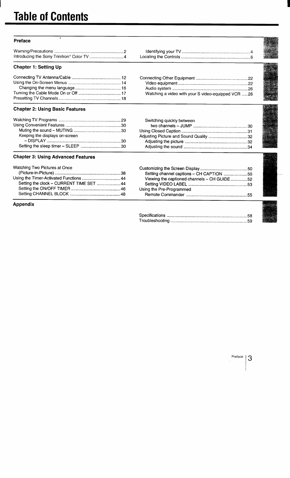 Sony KV-27TS29 User Manual | Page 3 / 59