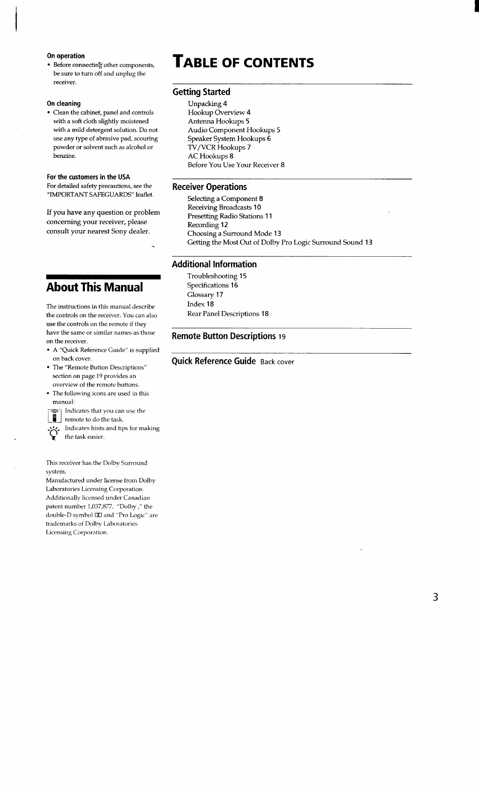 Sony STR-D665 User Manual | Page 3 / 20