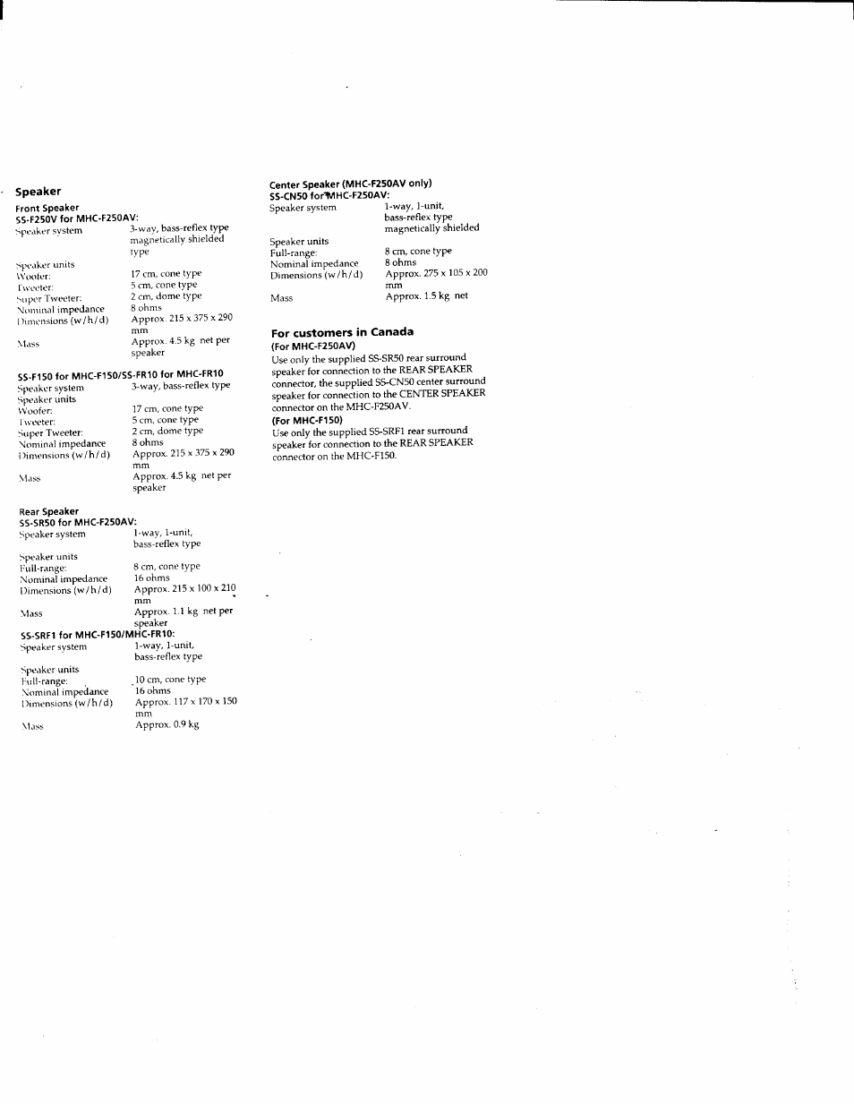 Sony MHC-F150 User Manual | Page 58 / 60