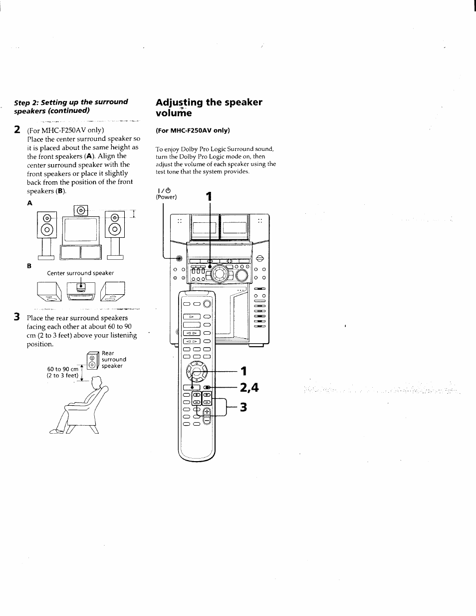 Adjusting the speaker volurhe | Sony MHC-F150 User Manual | Page 8 / 60