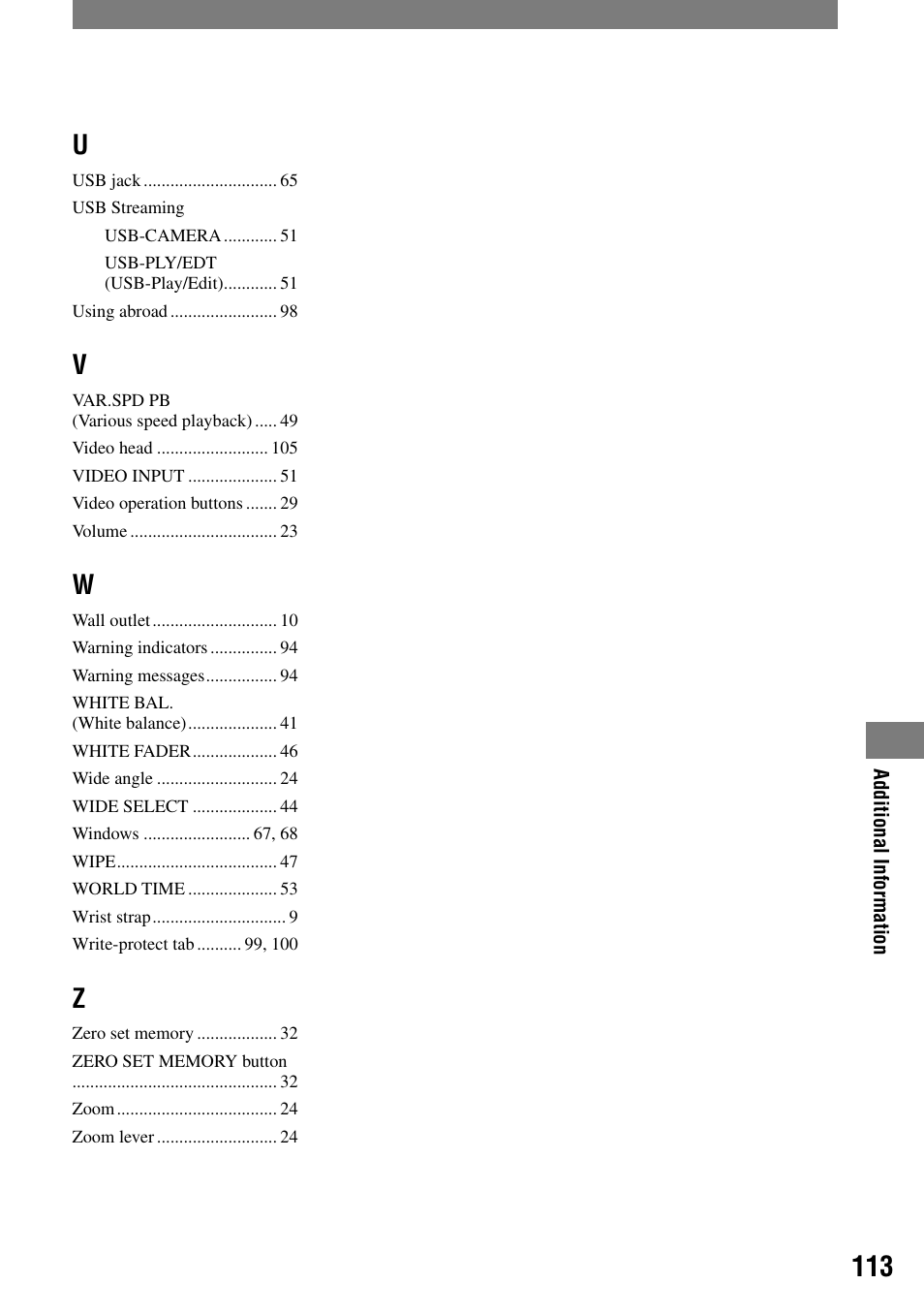 Sony DCR-PC55 User Manual | Page 113 / 115