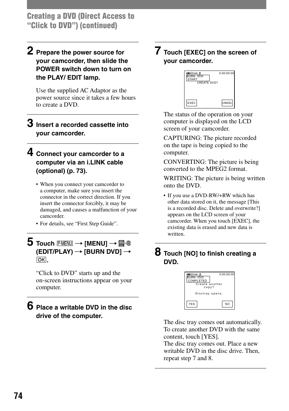 Sony DCR-PC55 User Manual | Page 74 / 115