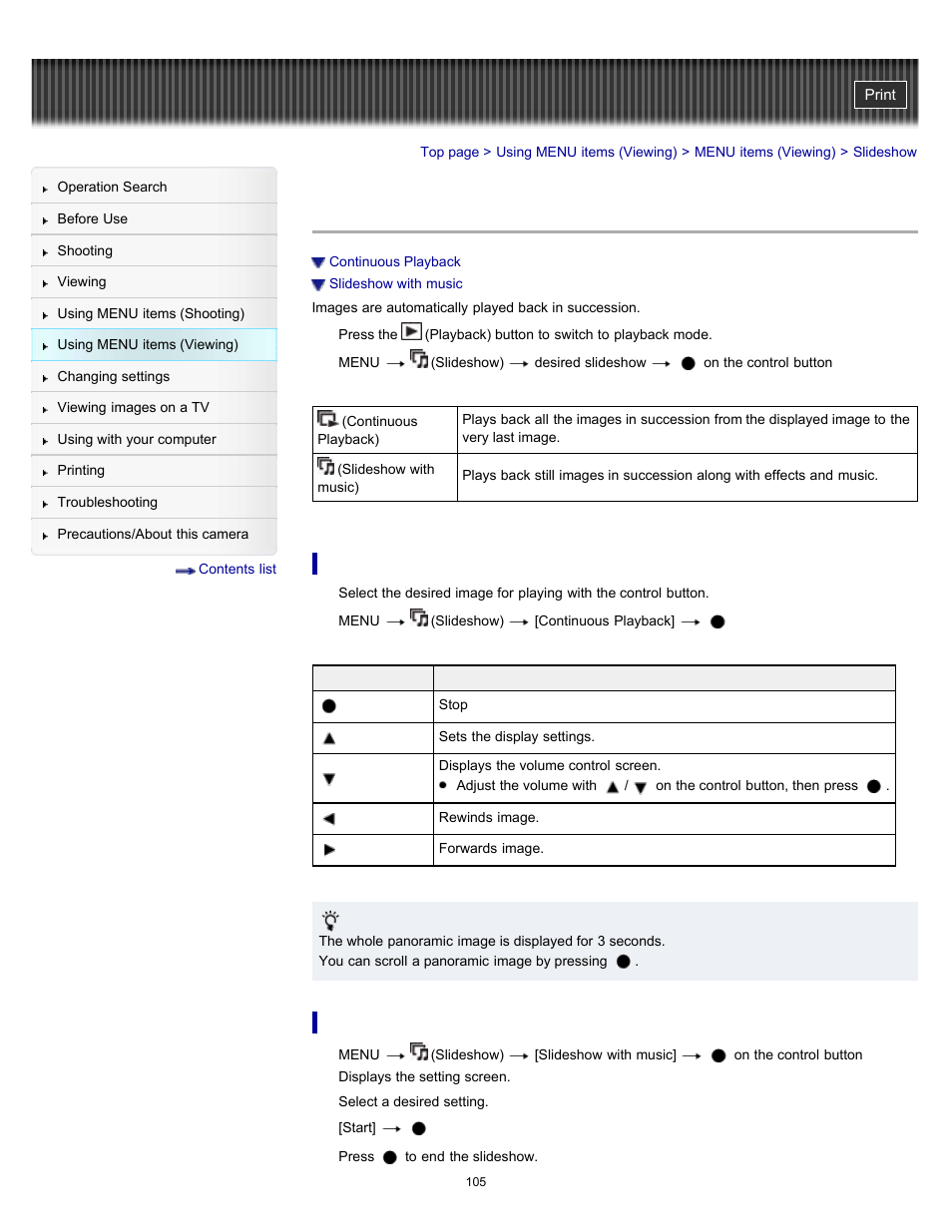 Slideshow | Sony DSC-W570 User Manual | Page 105 / 212