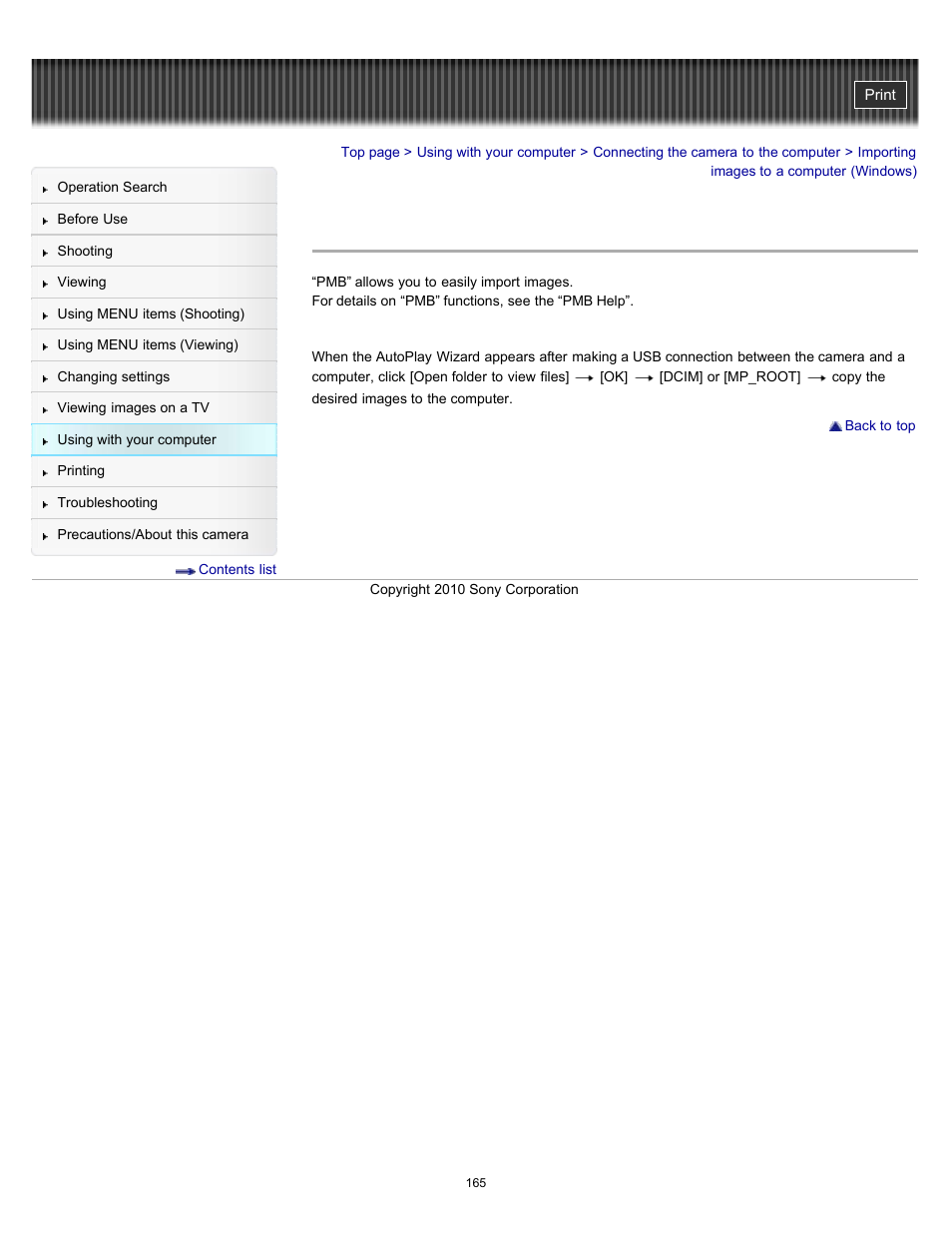 Importing images to a computer (windows), Details | Sony DSC-W570 User Manual | Page 165 / 212