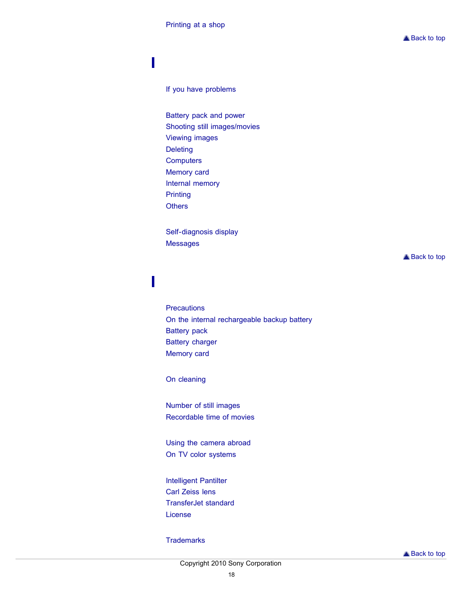 Sony DSC-W570 User Manual | Page 18 / 212