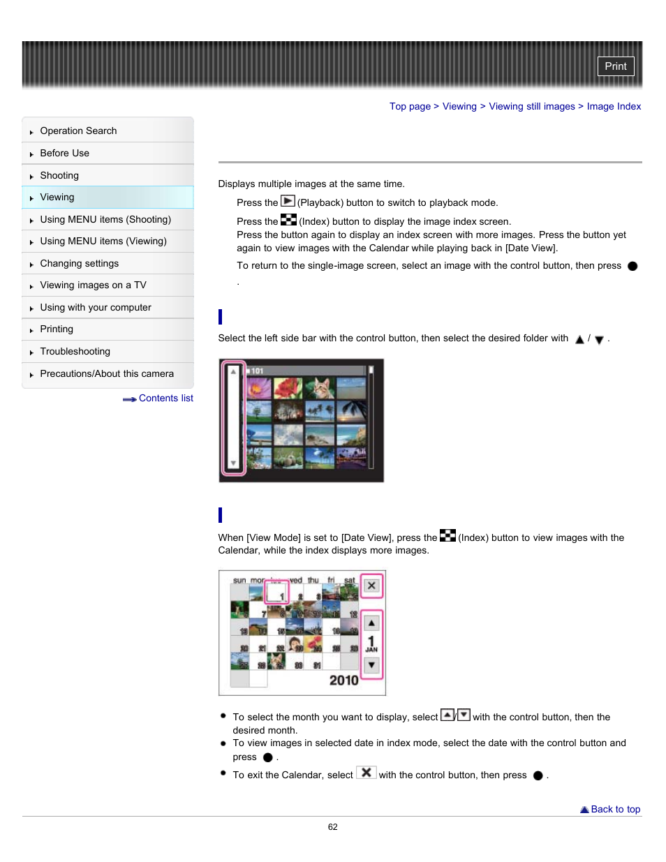Image index | Sony DSC-W570 User Manual | Page 62 / 212