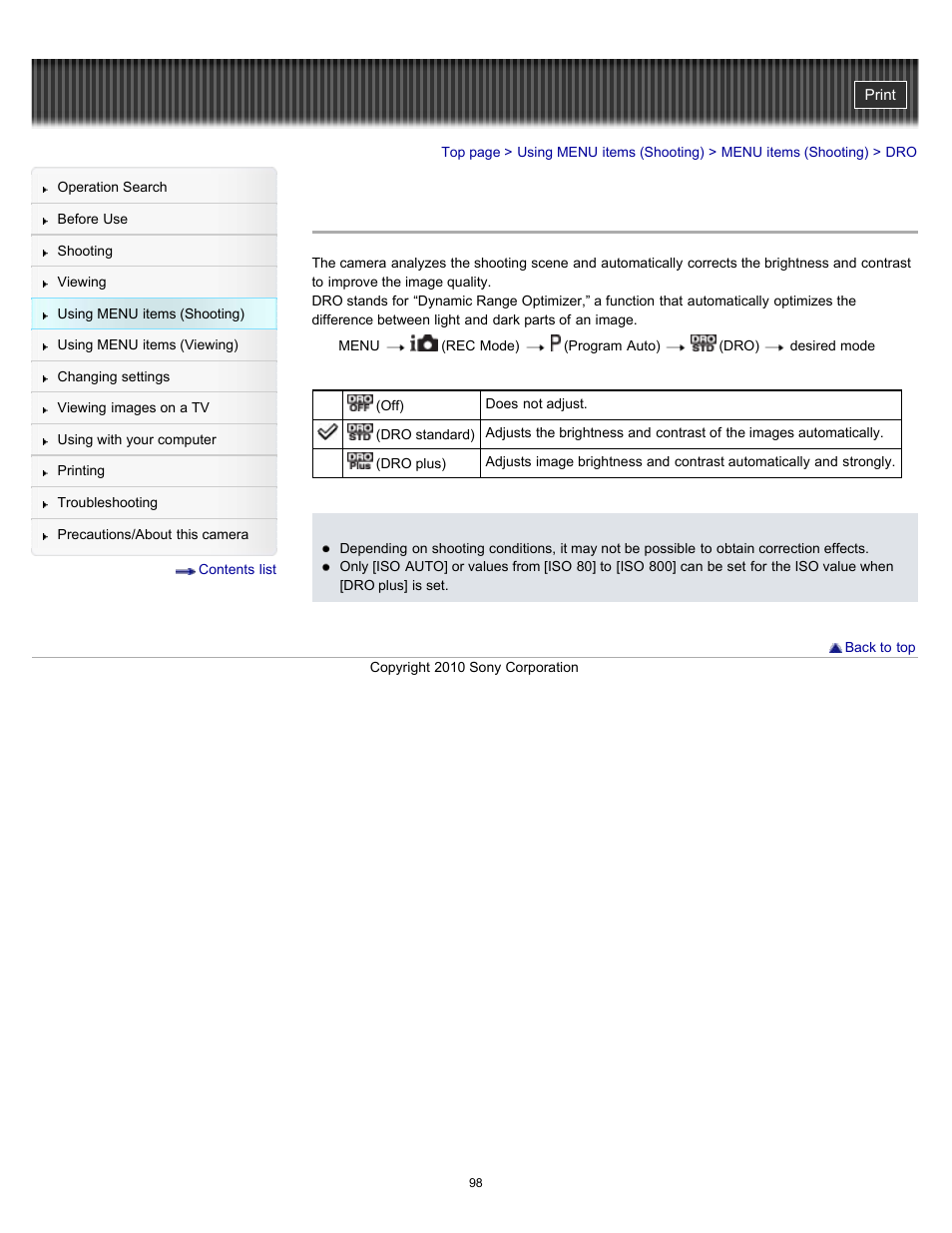 Sony DSC-W570 User Manual | Page 98 / 212