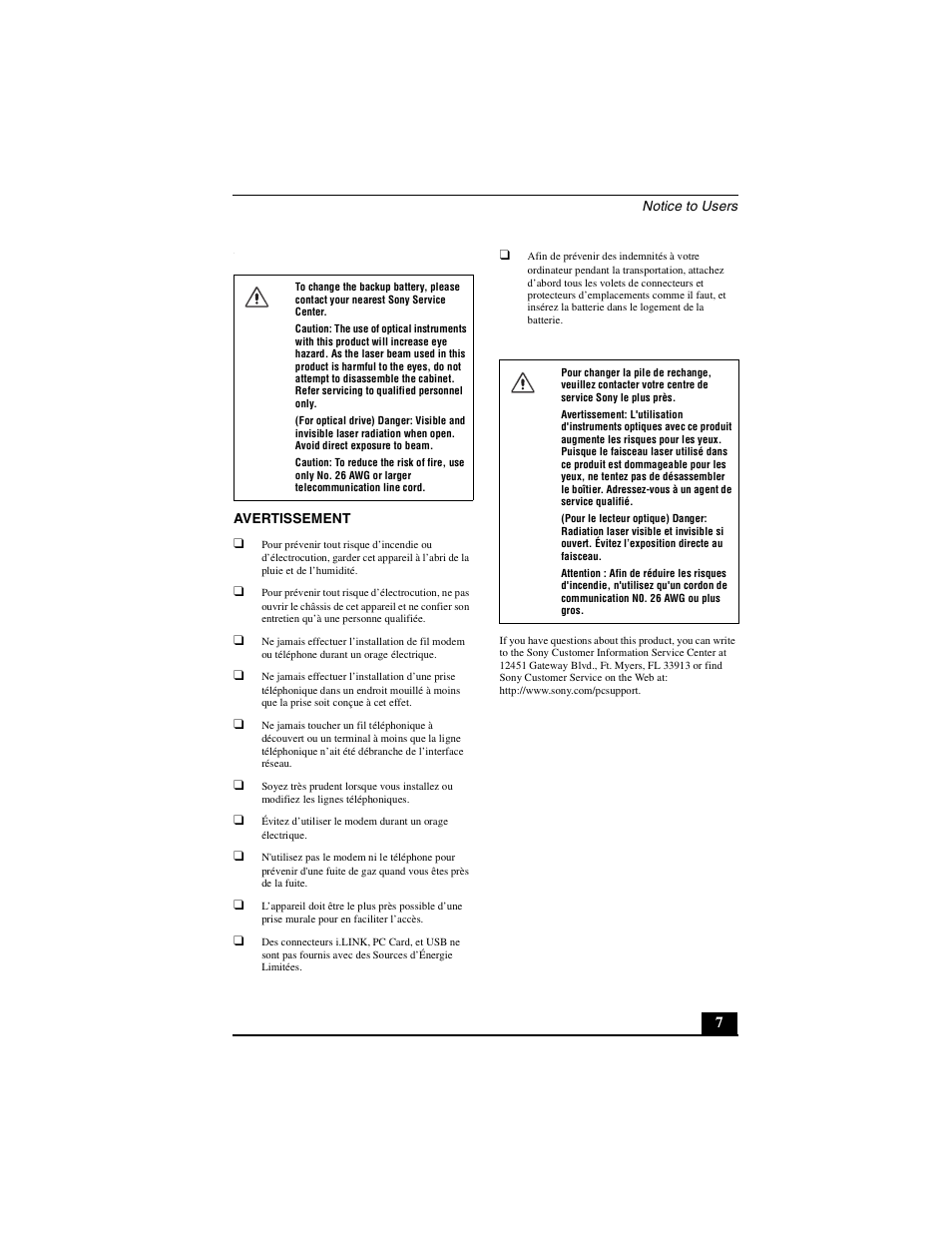 Sony PCG-GRT250 User Manual | Page 7 / 44