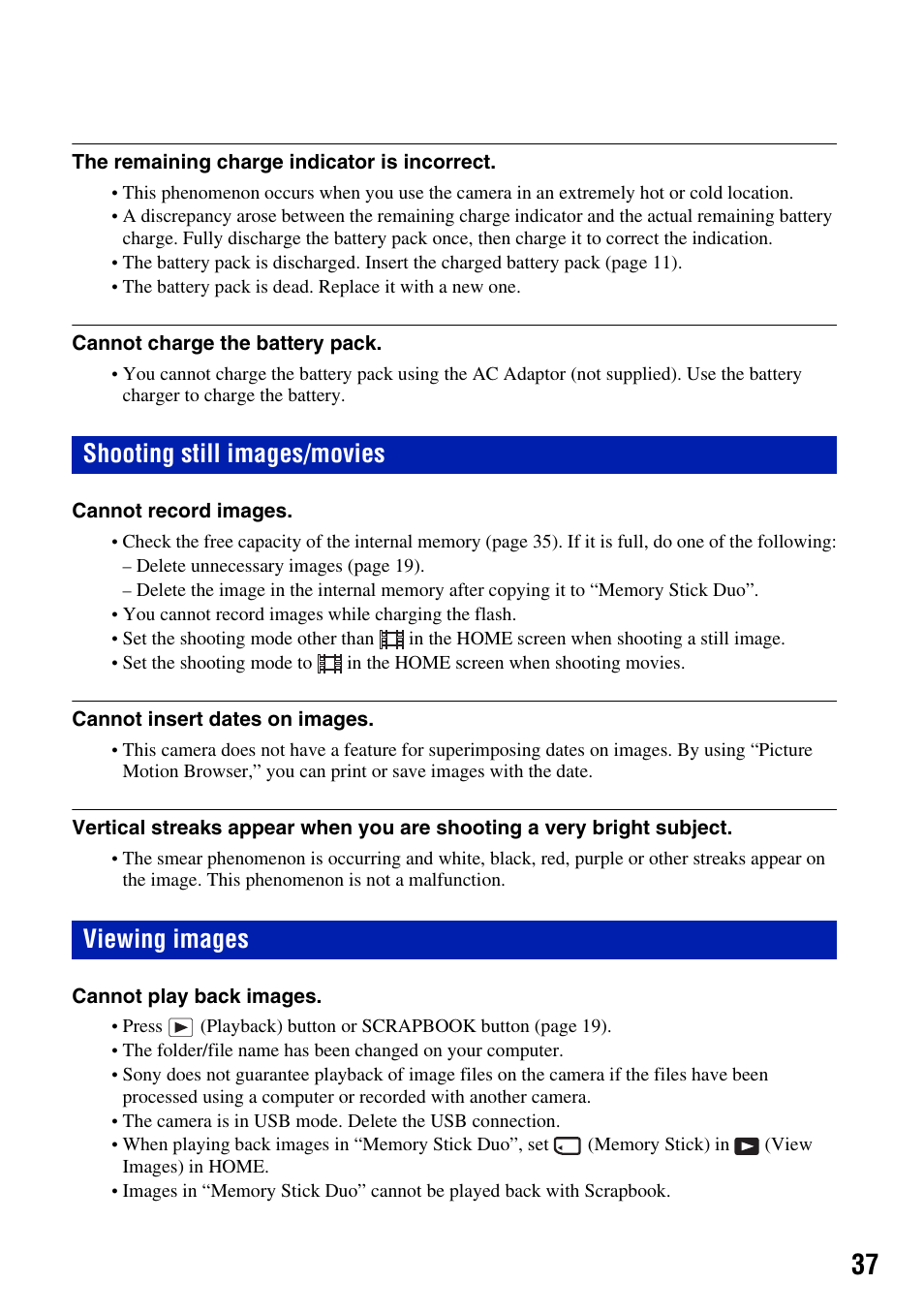 Shooting still images/movies, Viewing images, Shooting still images/movies viewing images | Sony DSC-T2 User Manual | Page 37 / 44