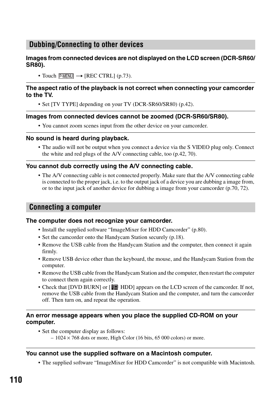 Sony DCR-SR40 User Manual | Page 110 / 132