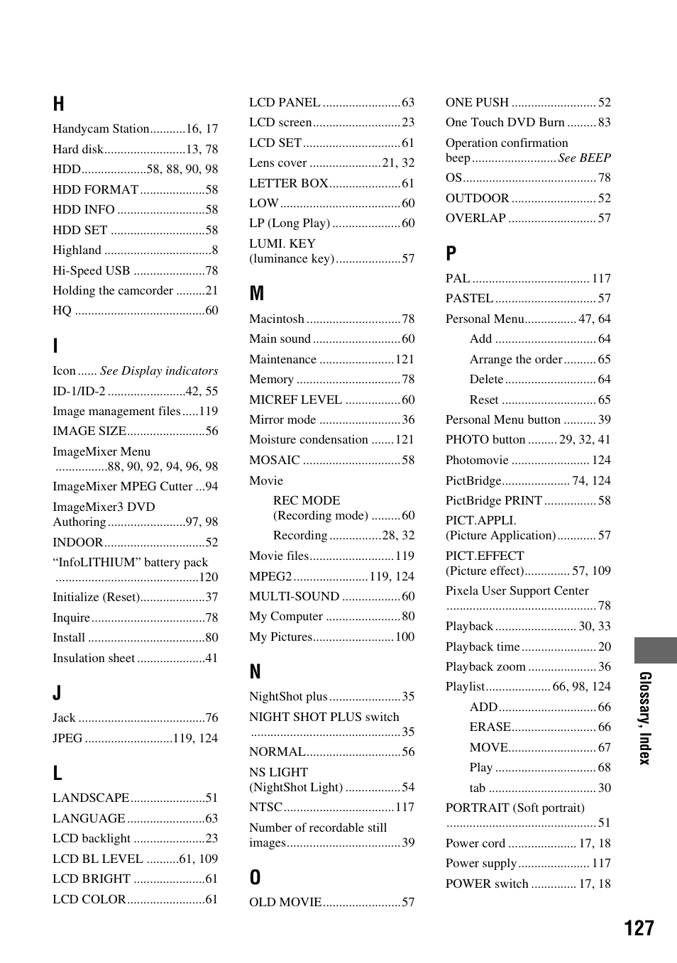 Sony DCR-SR40 User Manual | Page 127 / 132