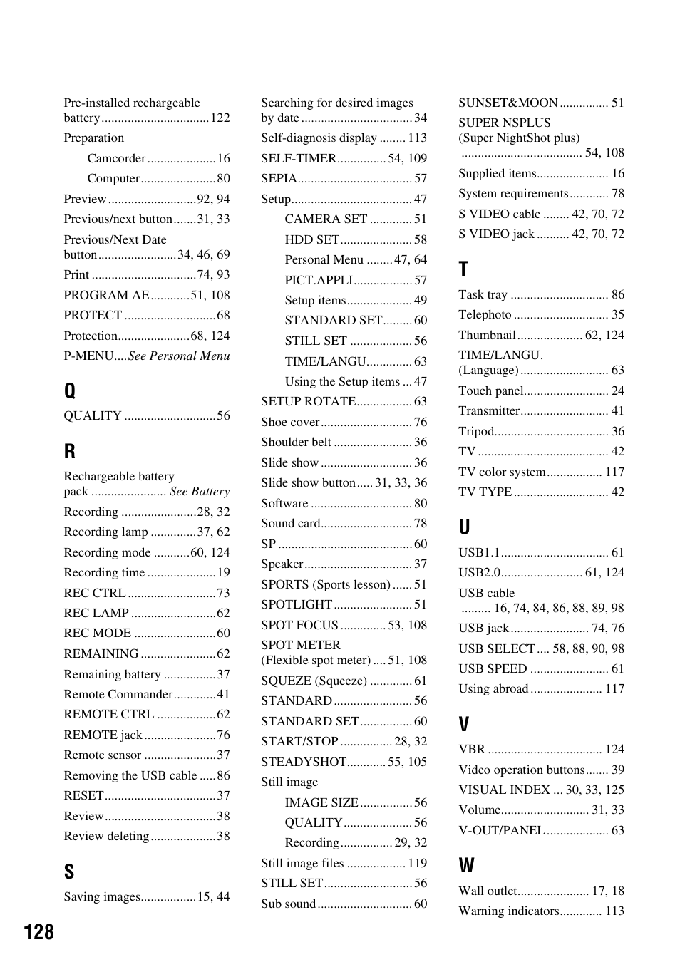 Sony DCR-SR40 User Manual | Page 128 / 132