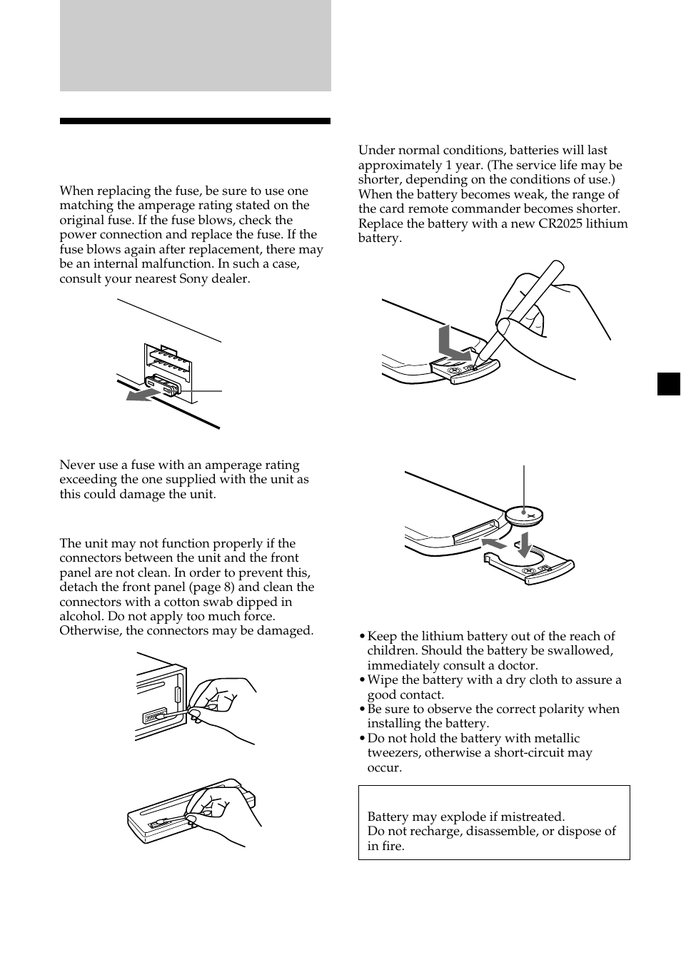 Additional information, Maintenance | Sony CDX-L450V User Manual | Page 15 / 56