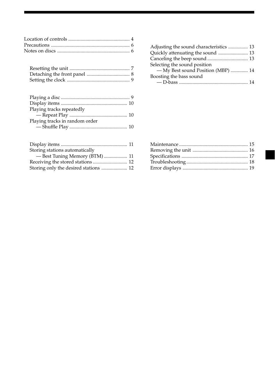 Sony CDX-L450V User Manual | Page 3 / 56