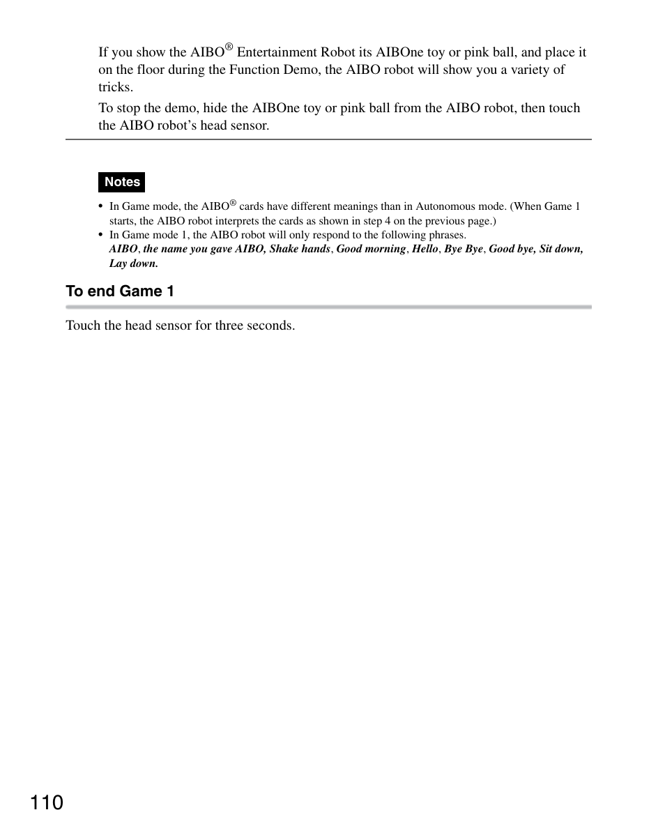 Sony ERS-7M3 User Manual | Page 110 / 164