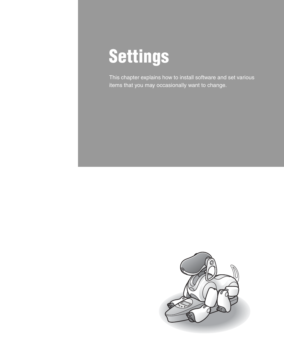 Settings | Sony ERS-7M3 User Manual | Page 113 / 164