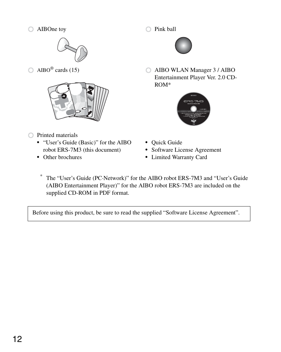 Sony ERS-7M3 User Manual | Page 12 / 164