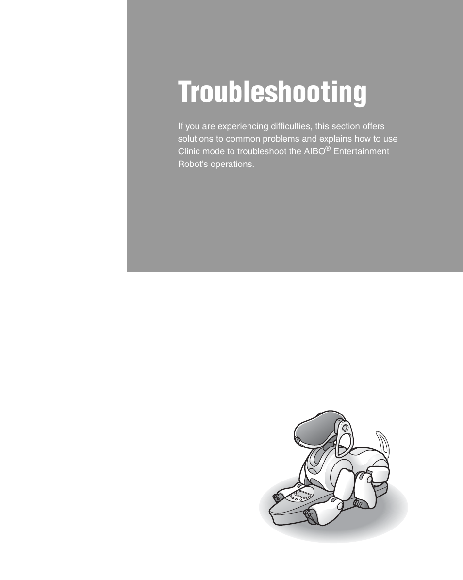 Troubleshooting | Sony ERS-7M3 User Manual | Page 127 / 164