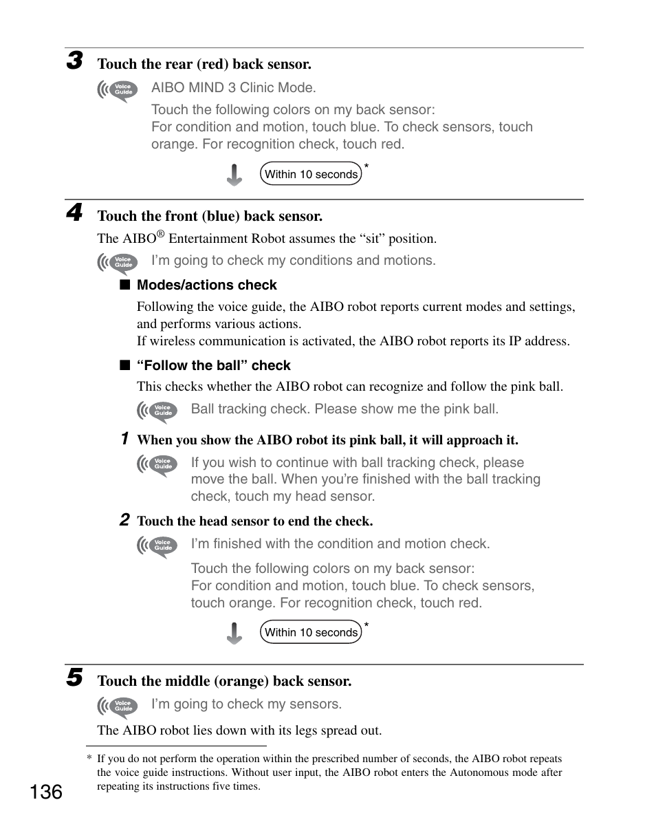 Sony ERS-7M3 User Manual | Page 136 / 164