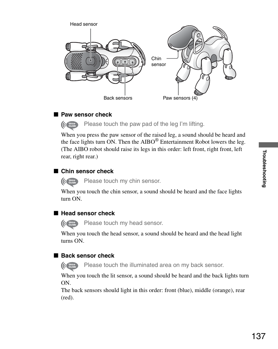 Sony ERS-7M3 User Manual | Page 137 / 164