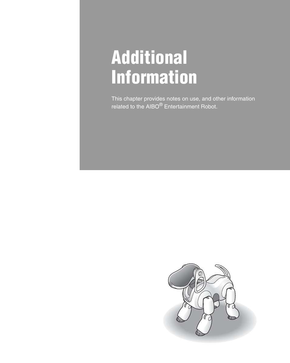 Additional information | Sony ERS-7M3 User Manual | Page 141 / 164